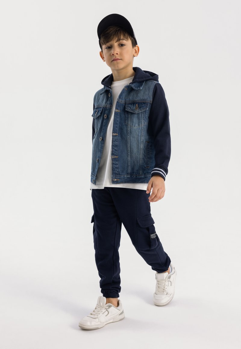 MINOTI FLEECE HOOD AND SLEEVES - Jeansjacke - blue denim