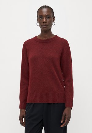 ONLRENE LIFE BUTTON O NECK  - Strikkegenser - cabernet melange/gold-coloured
