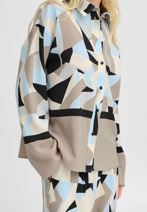BYFAVIA - Button-down blouse - humus blocks3