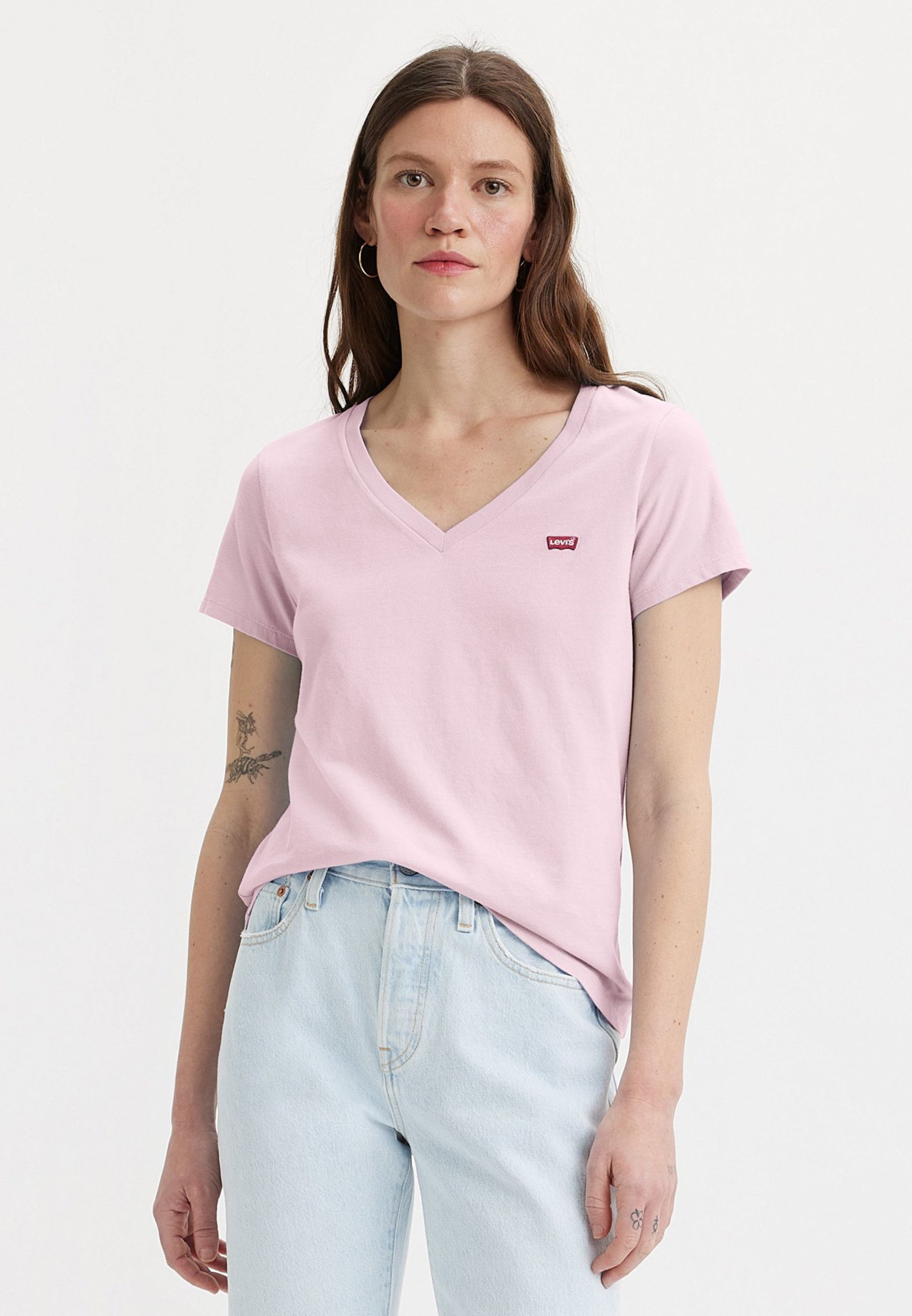 売れ筋商品|||リーバイス Tシャツ レディース トップス VNECK TEE 2 PACK  - Basic T-shirt - mineral black/potpourri Levi's® VNECK TEE 2 PACK - Basic T-shirt - mineral black