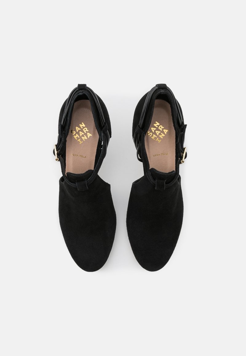 Escarpins San Marina Cuir Noir - Talons Aiguille 10 Cm - Taille 37 - Occasion Très Bon état
