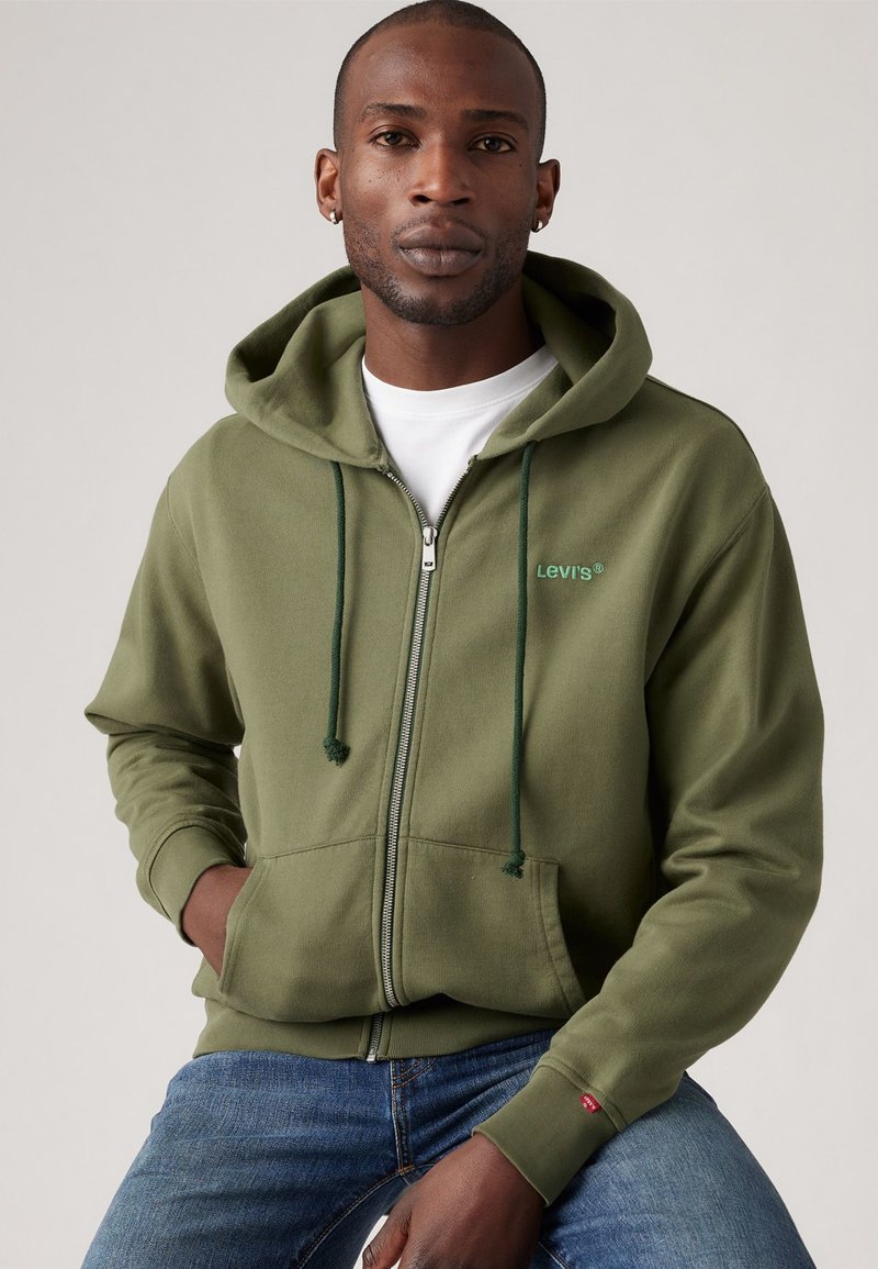 Levi's® - AUTHENTIC FULL ZIP - Zip-up sweatshirt - moss olive garment dye, Enlarge