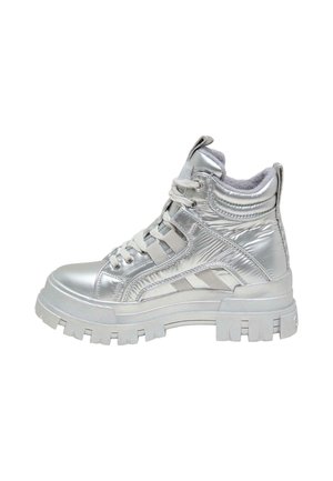 Stivaletti stringati - silver