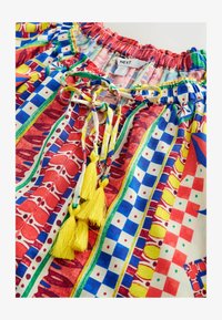 Unselected, red blue scarf print