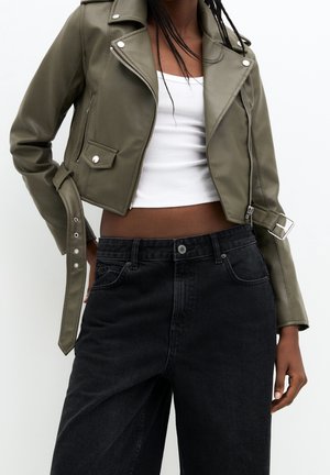Veste en similicuir - khaki