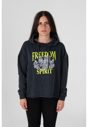 Be Famous BOXY FREEDOM SPIRIT - Kapuzenpullover - black