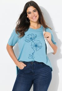 Ulla Popken Camiseta estampada - light teal