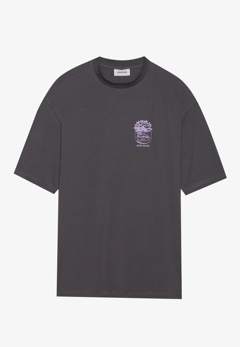 YOURTURN T-shirt print donkergrijs YOURTURN T-shirt print donkergrijs