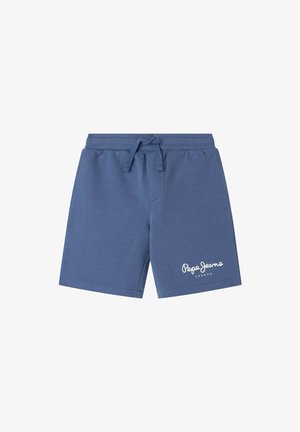Modré bavlněné šortky s pružným pasem na šňůrku a bočními kapsami. Na spodním levém rohu se nachází bílé logo "Pepe Jeans London".