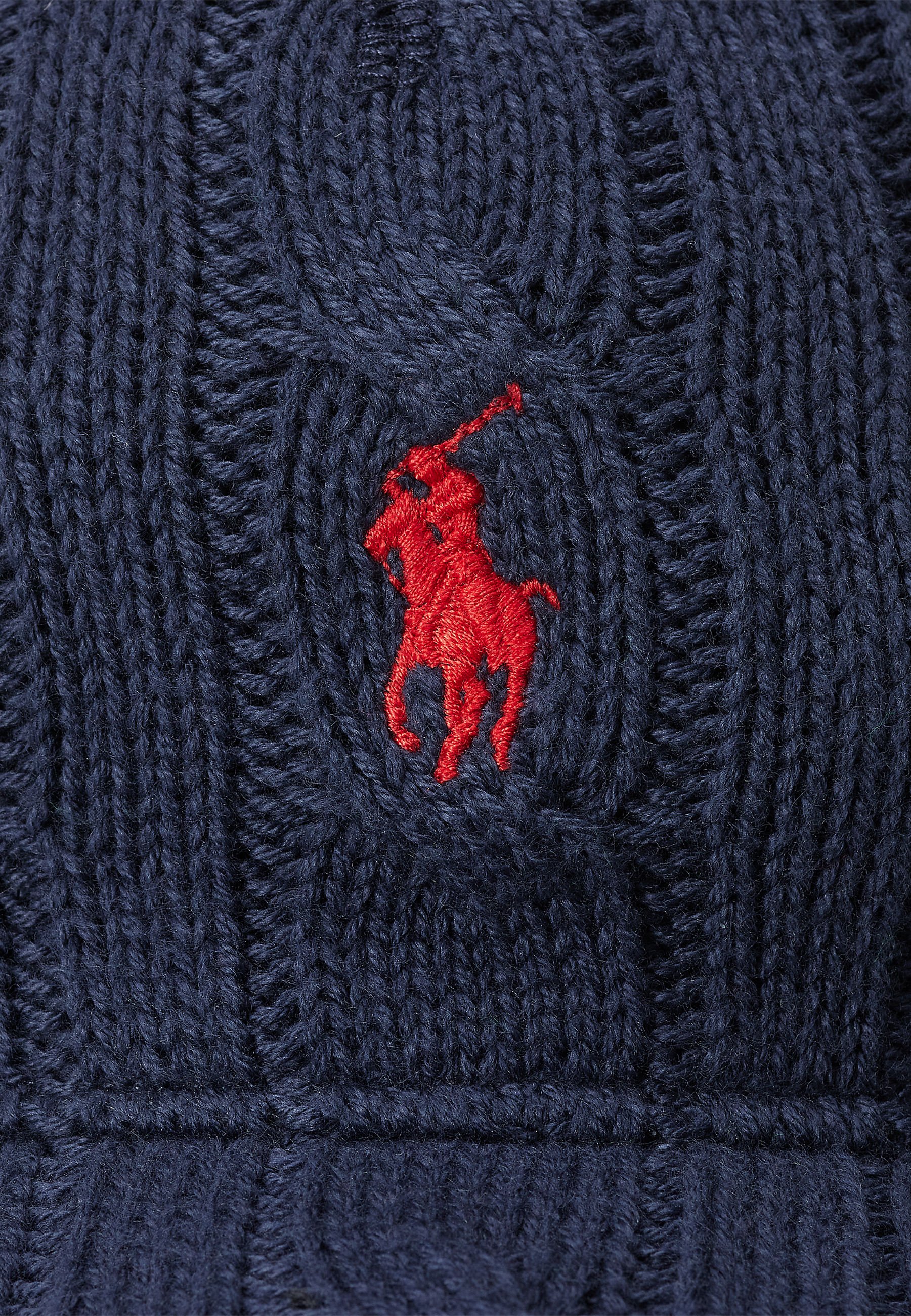 Polo Ralph Lauren CABLE KNIT COTTON BALL CAP - Cap - navy/dark