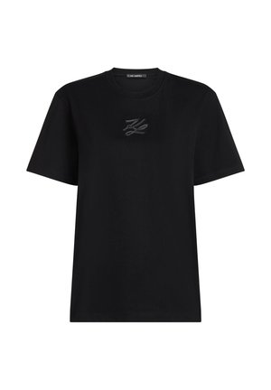KARL LAGERFELD, RHINESTONE AUTOGRAPH T-SHIRT - T-shirt imprimé - black