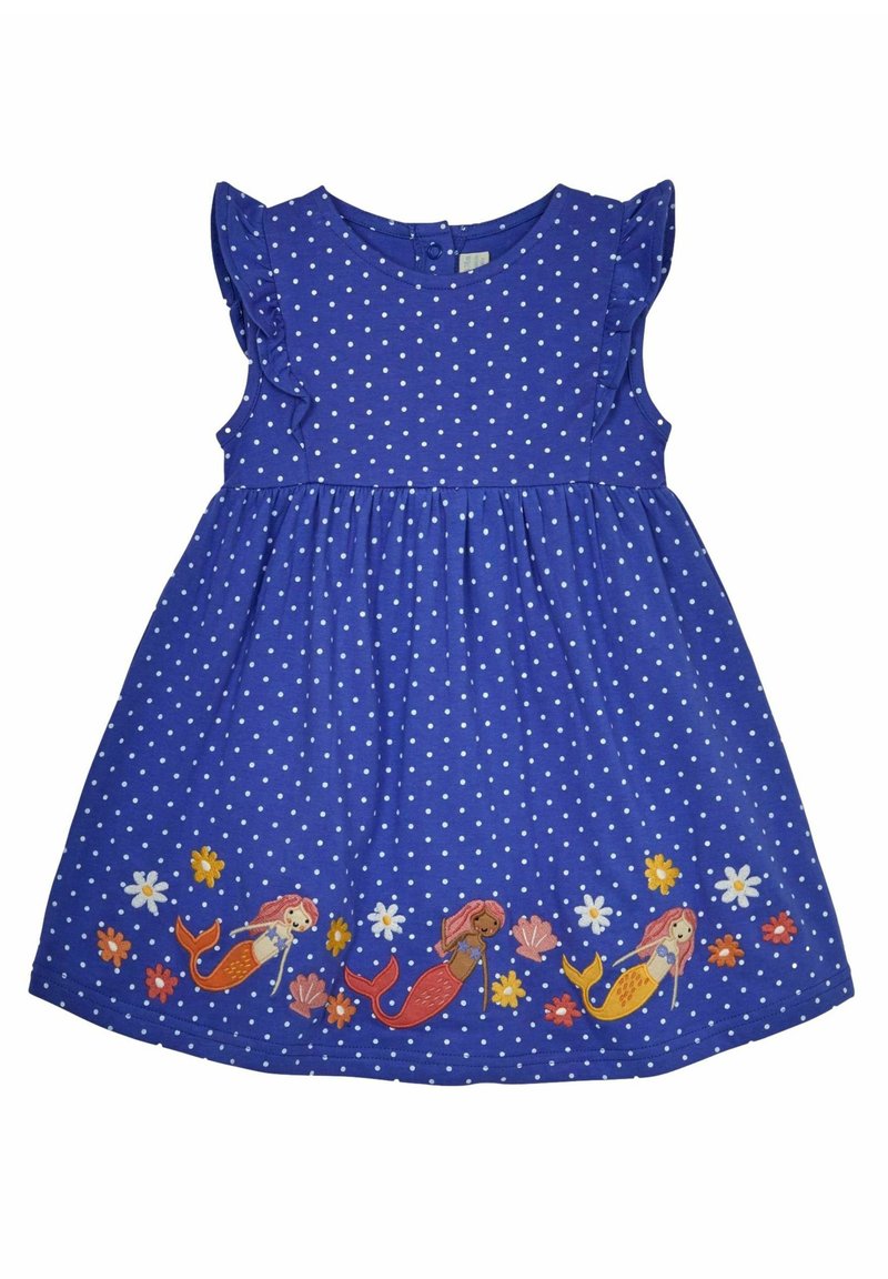 JoJo Maman Bébé UNICORN APPLIQUÉ FRILL SHOULDER SUMMER - REGULAR FIT - Rochie din jerseu - blue mermaid