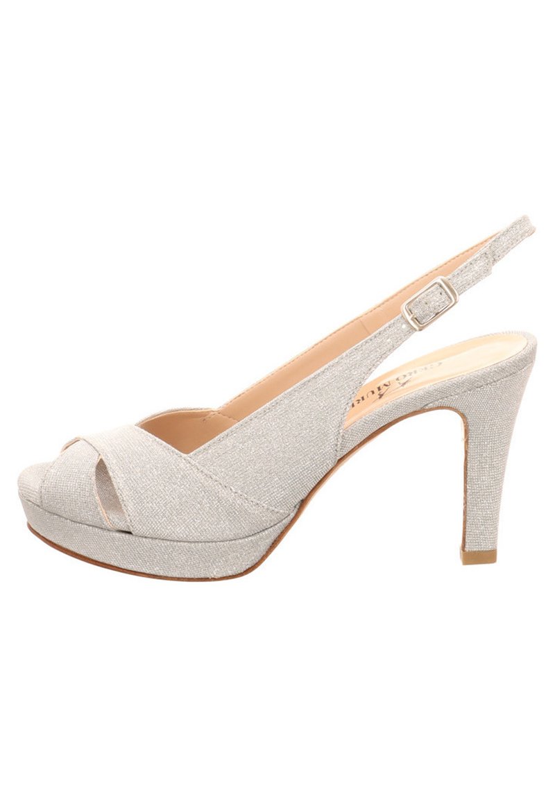 Damen Pumps | Gero Mure High Heel Peeptoeargento/silberfarben - OY59749 Damen Pumps | Gero Mure High Heel Peeptoeargento/silberfarben - OY59749