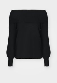 ONLY Petite ONLBIANKA OFF SHOULDER - Maglione - cloud dancer/black/avorio ONLY Petite ONLBIANKA OFF SHOULDER - Maglione - cloud dancer/black/avorio
