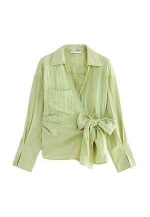 CRINKLE LONG SLEEVE WRAP - REGULAR FIT - Bluse - sage green