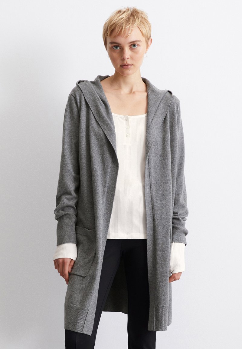 Marc O'Polo DENIM HOOD LONGSLEEVE - Strickjacke - dark shadow melange