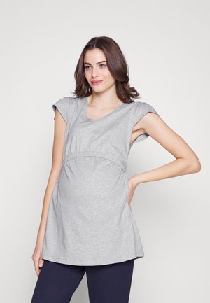 Boob THE-SHIRT FRILL - Βασικό μπλουζάκι - grey melange