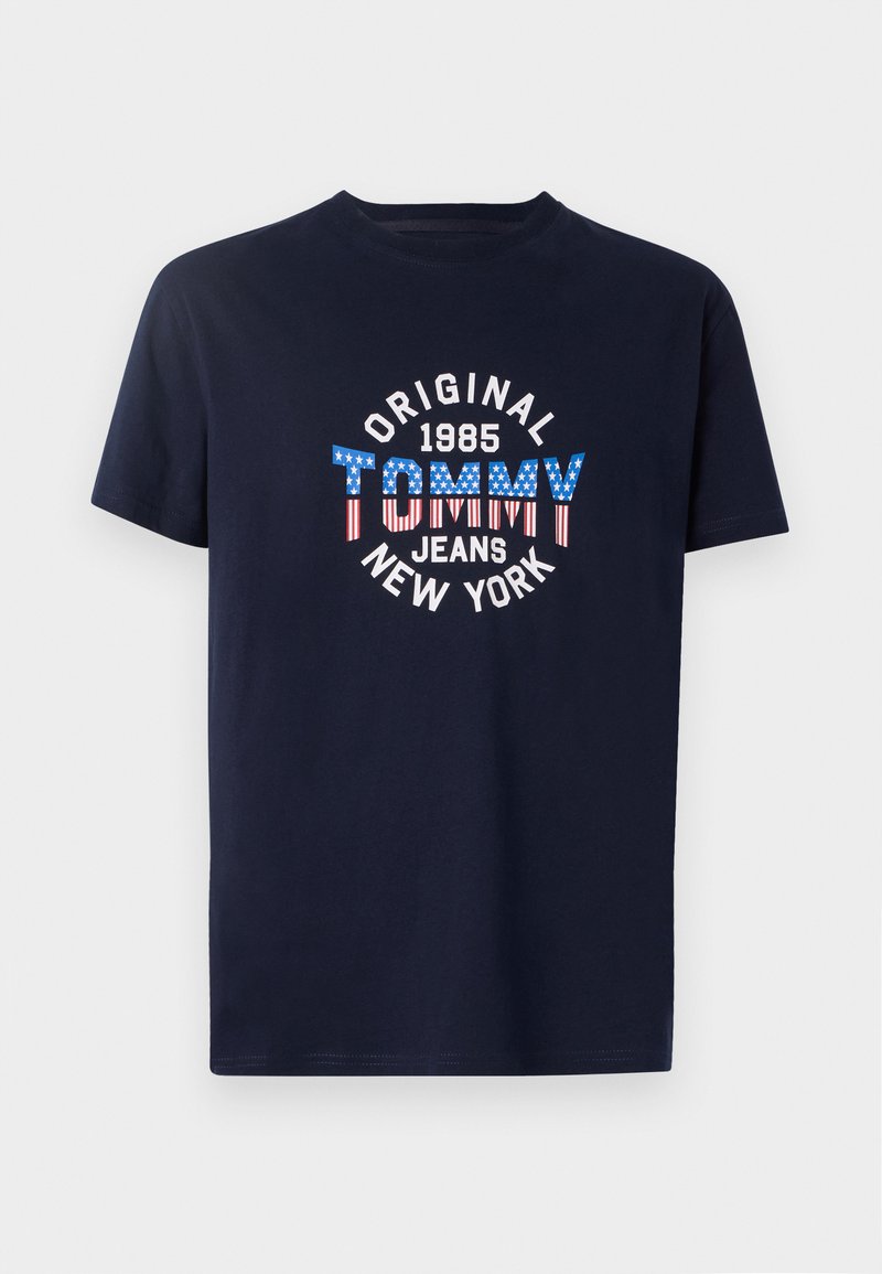 Tommy Jeans USA CIRCLE GRAPH TEE - Print T-shirt - dark night navy/dark ...
