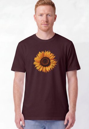 watapparel, SONNENBLUME UNISEX - T-Shirt print - red brown