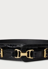 Lauren Ralph Lauren HORSEBIT CROC EMBOSSED WIDE BELT - Öv - black