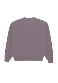 Übergroßer Rundhals-Pullover in gedämpftem Lavendel, mit gerippten Bündchen und Saum, aus einem weichen Baumwollgemisch, mit einer glatten Textur.