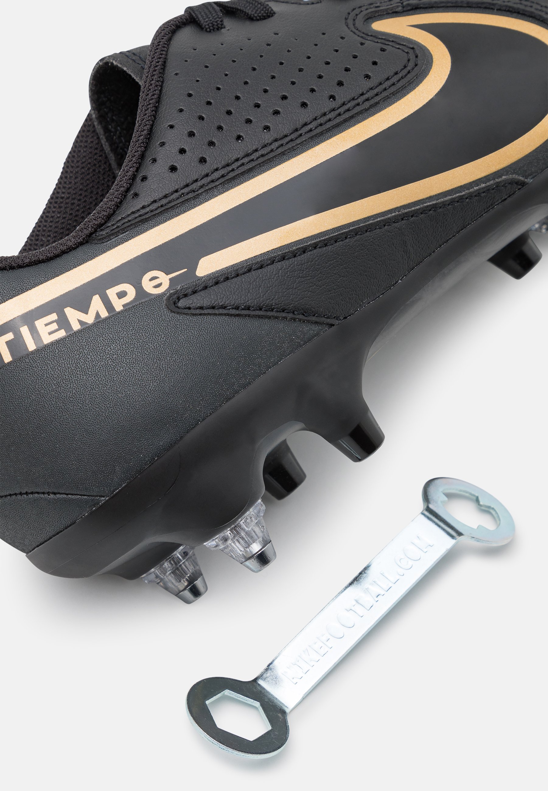 Nike Performance TIEMPO LEGEND 9 ACADEMY SG-PRO AC - Voetbalschoenen met metalen  noppen - black/anthracite/metallic gold/zwart - Zalando.nl