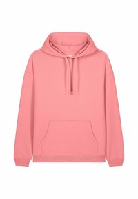 Felpa rosa con cappuccio regolabile, tasca a marsupio, polsini e orlo in costina. Realizzata in tessuto morbido con una superficie liscia.