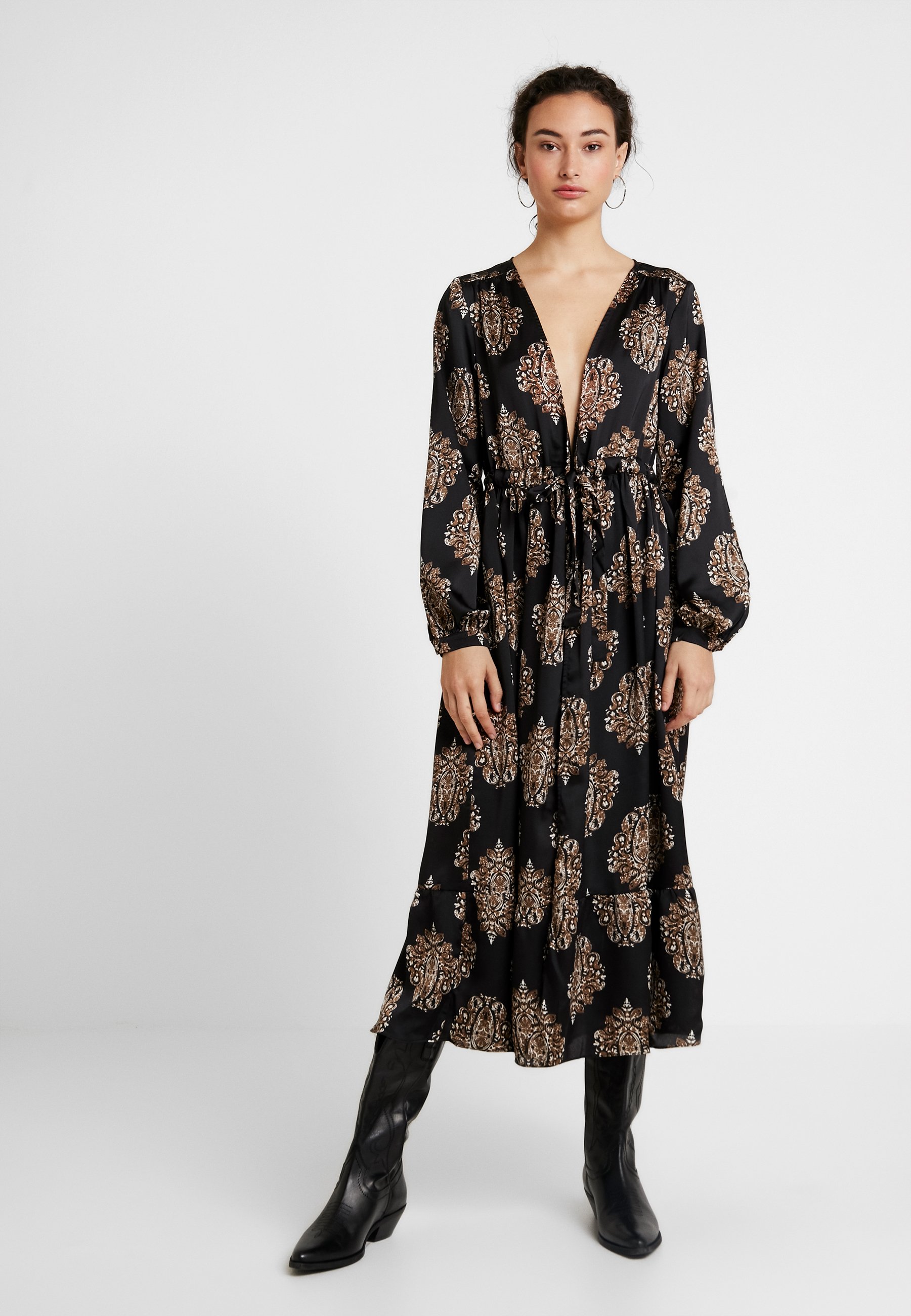 black kaftan maxi dress