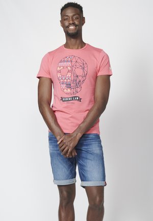 Camiseta Koroshi Manga Corta Hombre - Color Antracita Con Estampado Urbano