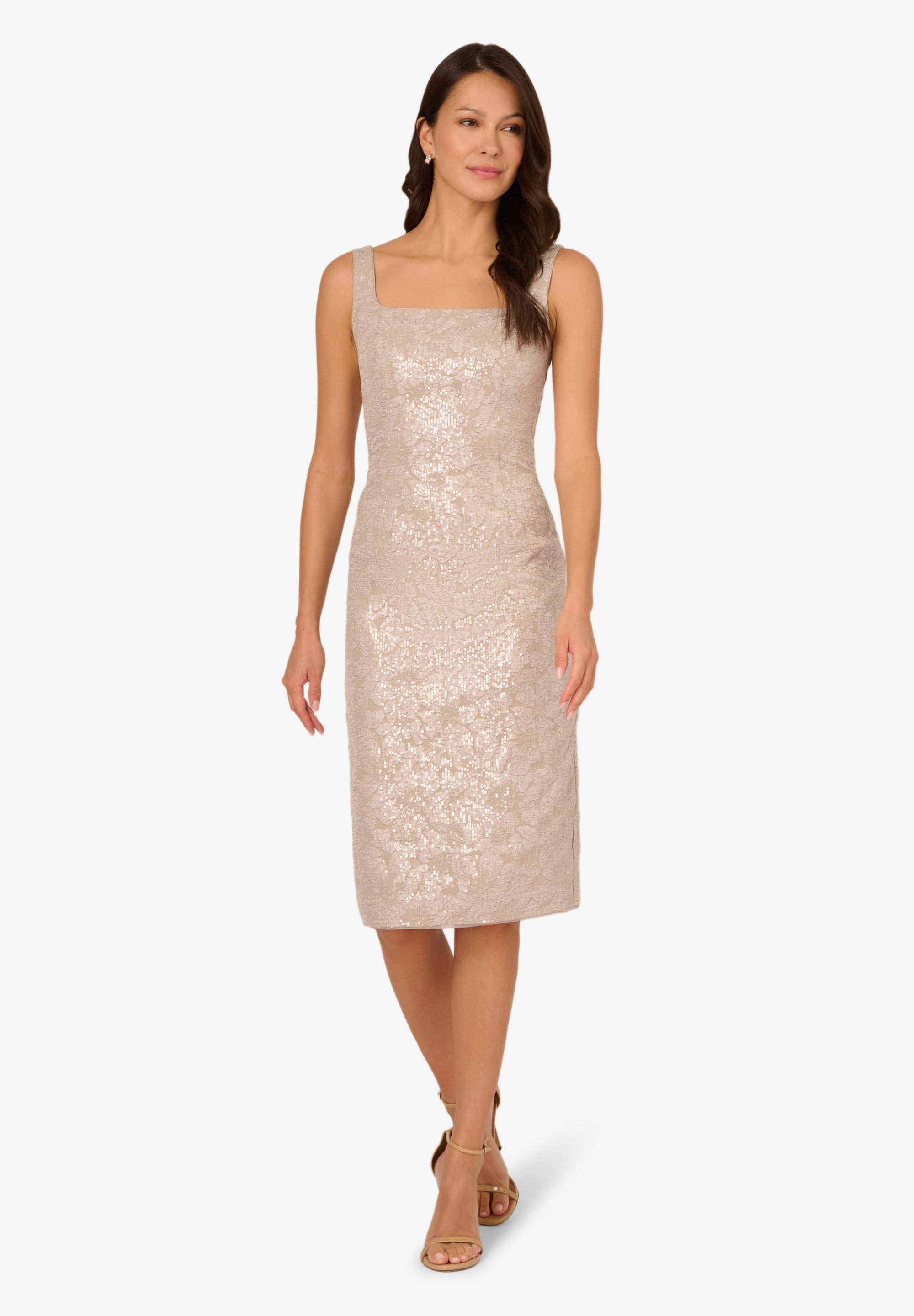 Adrianna Papell SQUARE NECK - Cocktail dress / Party dress -  marble/silver-coloured - Zalando