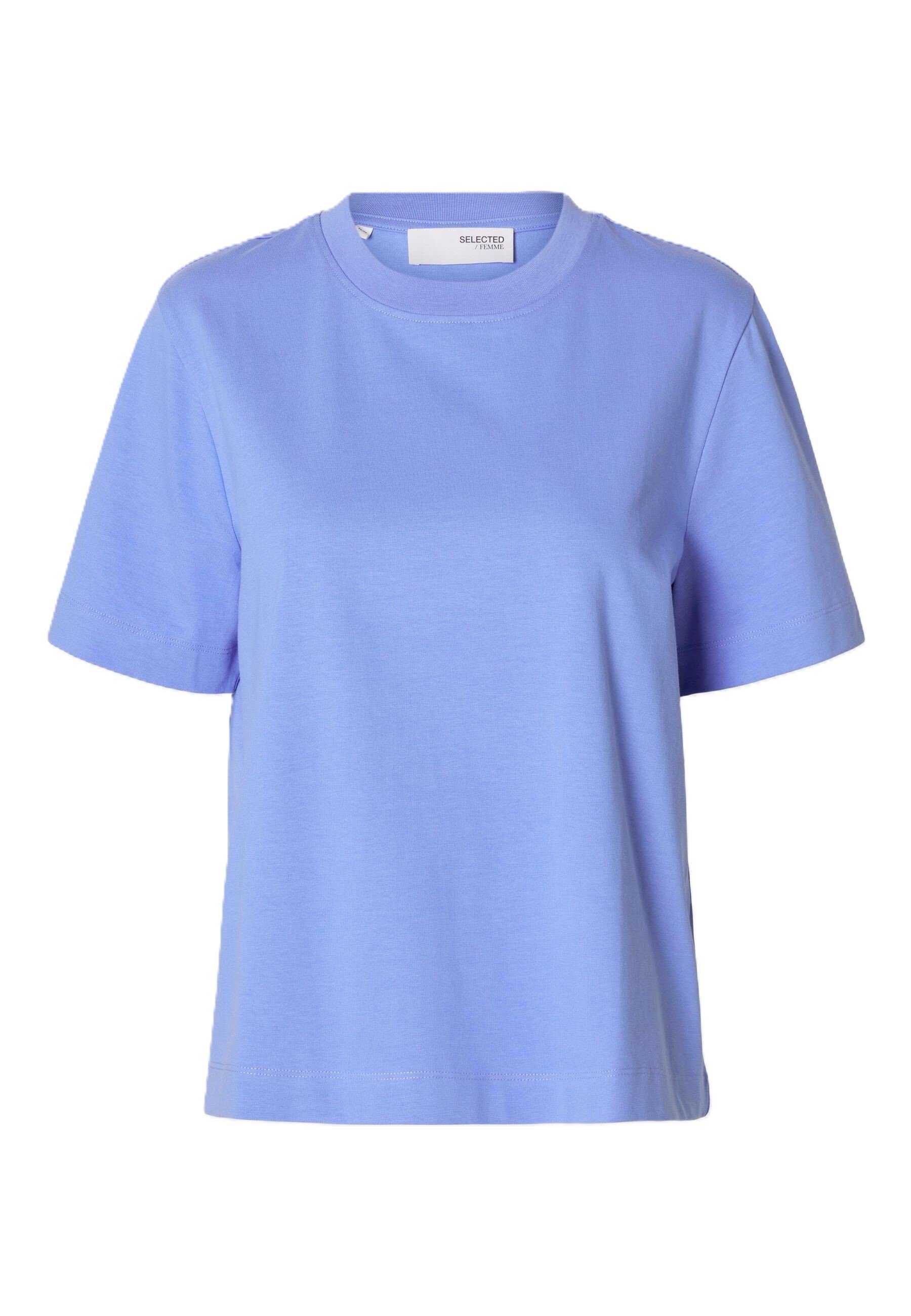 SELECTED FEMME Damen T-Shirt Slfessential – Bio-Baumwolle, Box-Fit, Mit Rundhals-Ausschnitt