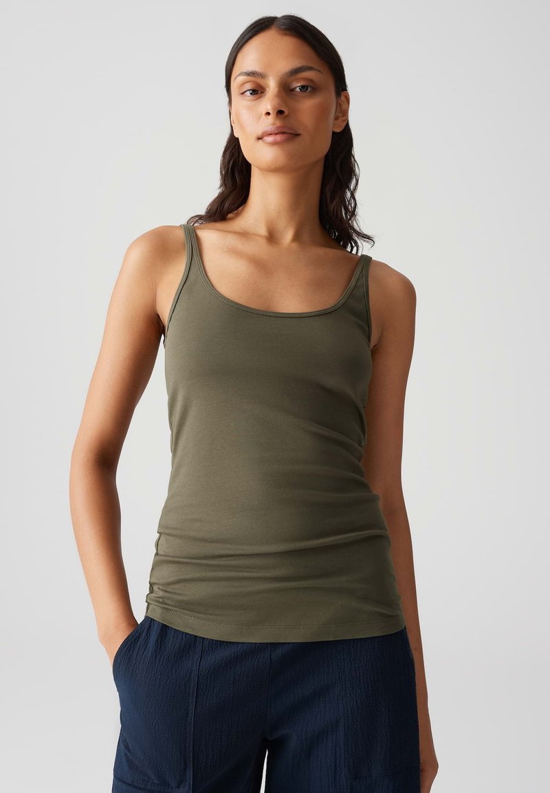 OPUS - SOFT SLIM FIT - Top - olive leaf, Enlarge