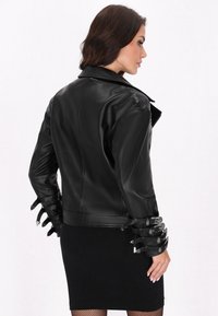 faina Leren jas - black