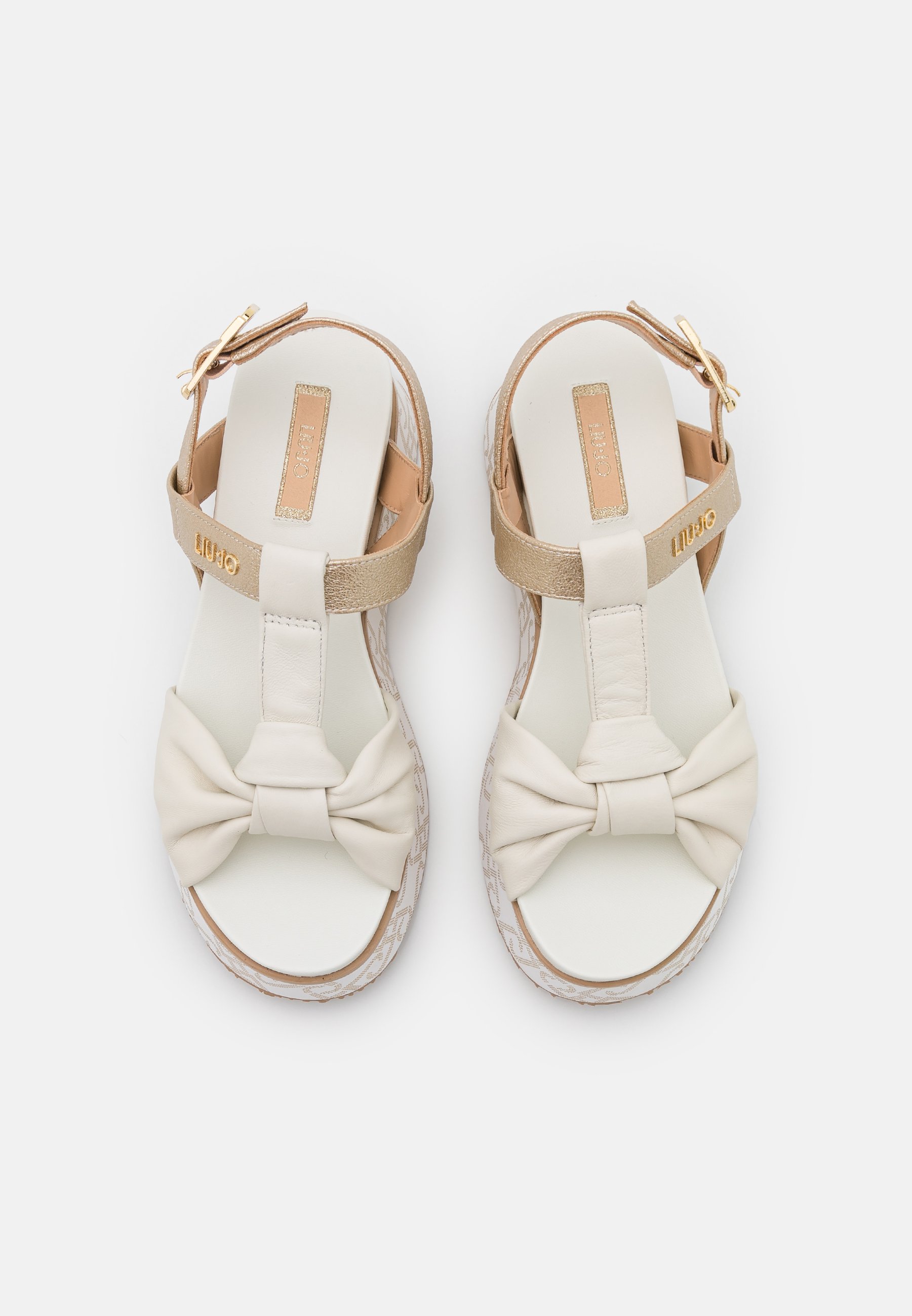 LIU JO Platform sandals - white/light gold/white - Zalando.ie