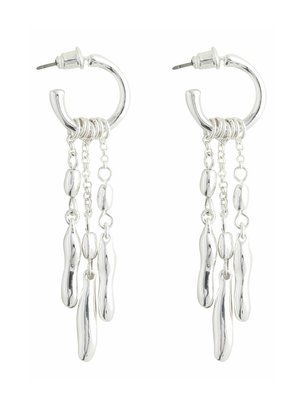 CHAIN DROP HOOPS  - Earrings - silver tone