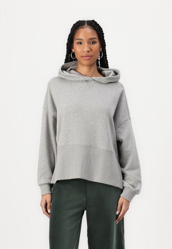 HOODED HIGH BOTTOM CUFF - Sweatshirt - stone melange
