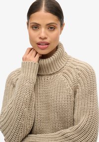 Superdry & Co SLOUCHY STITCH ROLL NECK - Pullover - soft beige marl