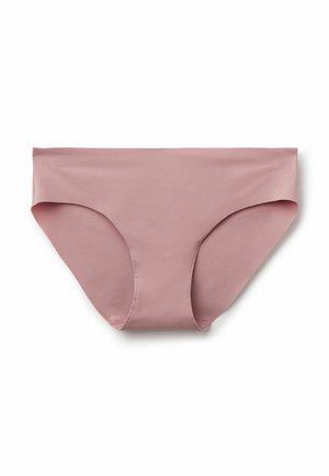 Roze katoenen slip met een gladde textuur, mid-rise ontwerp en naadloze randen. Beschikt over een eenvoudige, klassieke snit zonder versieringen.