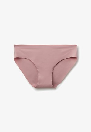 Braguita de algodón rosa con textura suave, diseño de talle medio y bordes sin costuras. Presenta un corte simple y clásico sin adornos.