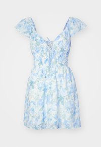 Flutter Sleeve Double-Tie Skort Dress - Robe de jour - white/blue