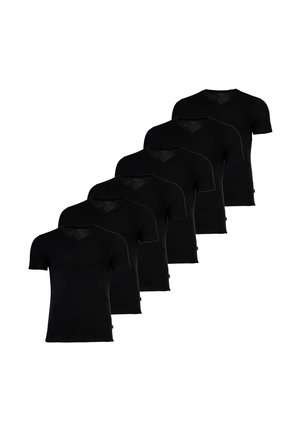V-NECK 6ER PACK - T-shirt basic - schwarz