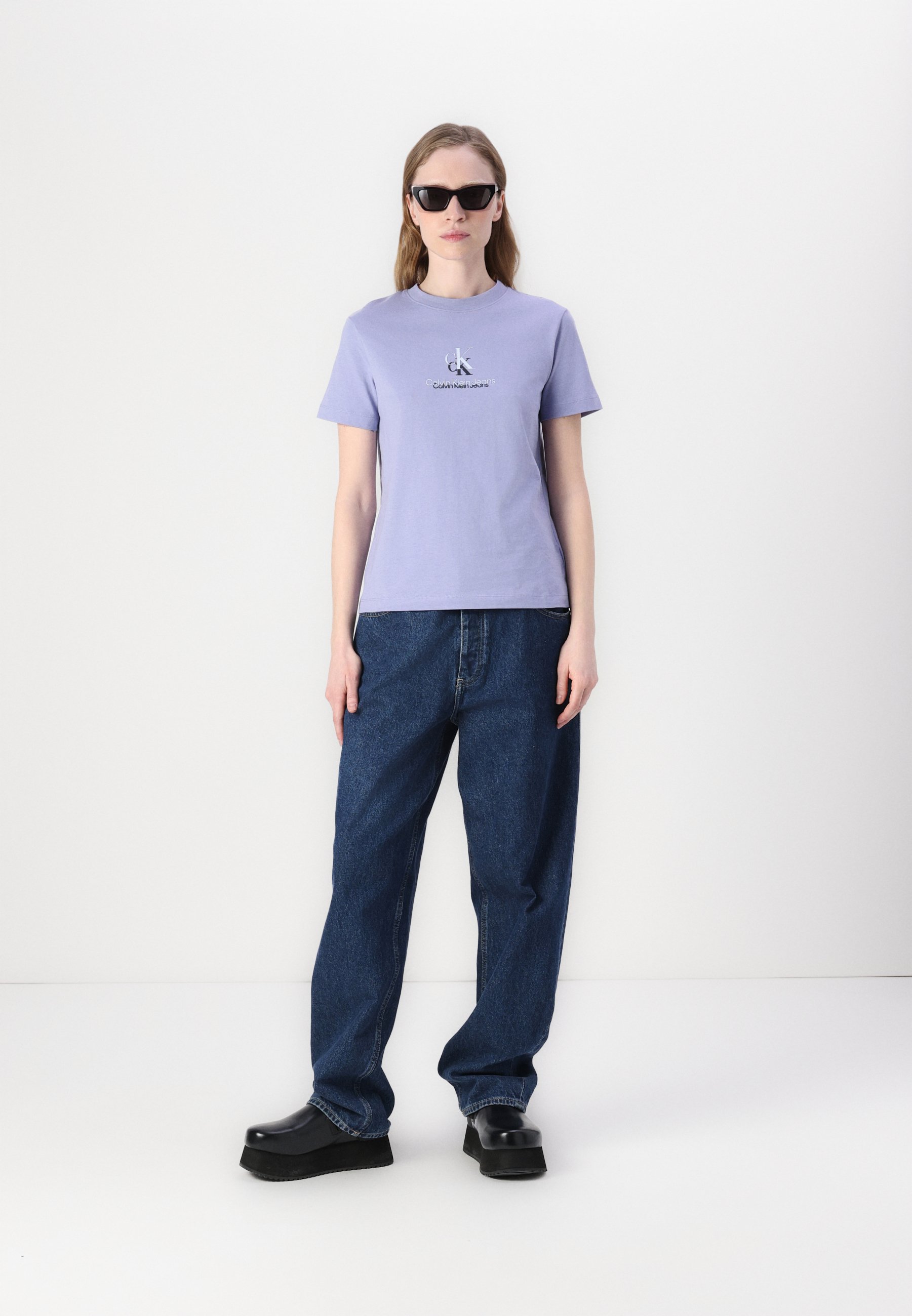 売れ筋商品|||カルバンクライン Tシャツ レディース トップス SHADOW GRAPHIC REGULAR TEE - Print T-shirt - persian violet SHADOW GRAPHIC REGULAR TEE - Print T-shirt - persian violet