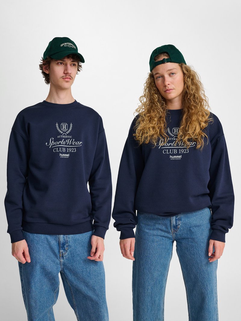 Hummel LOOSE CREWNECK CLUB - Mikina - dress blues