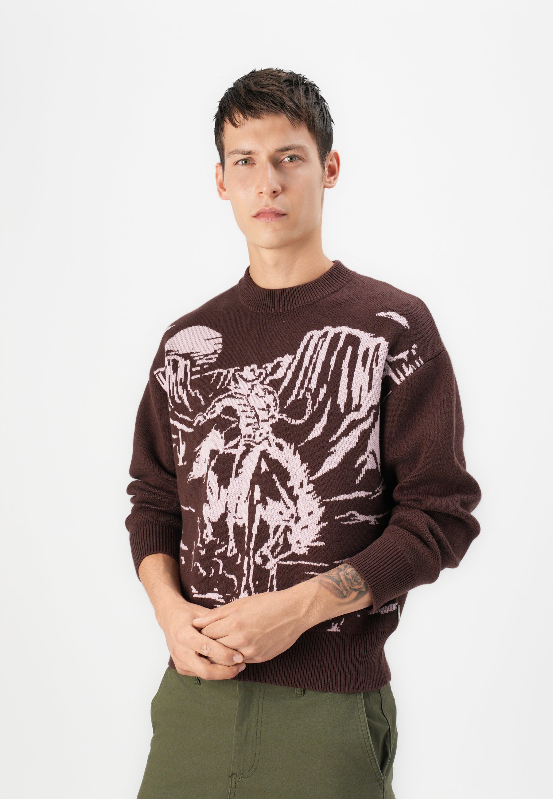 トップス DAIRIKU Cowboy Pullover Knit Wrangler COWBOY SWEATER - Jumper - mahogany/dark brown - Zalando.co.uk