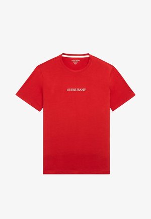 Guess Jeans, GJ SS CN LOGO EMBRO TEE - Majica kratkih rukava s printom - rot