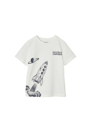 Vertbaudet, VERTBAUDET T-SHIRT MIT RAKETEN-MOTIV JUNGEN BASIC - T-Shirt print - wollweiß