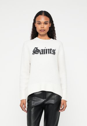 CREW - Stickad tröja - chalk white/black