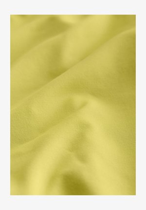 Zachte, gestructureerde stof in een heldere citroengele kleur, met gladde, vloeiende golven en een subtiele glans. Ideaal voor kleding of bekleding.