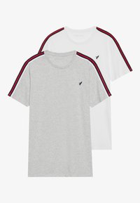 2 PACK - T-shirt med print - bright white,mottled light grey