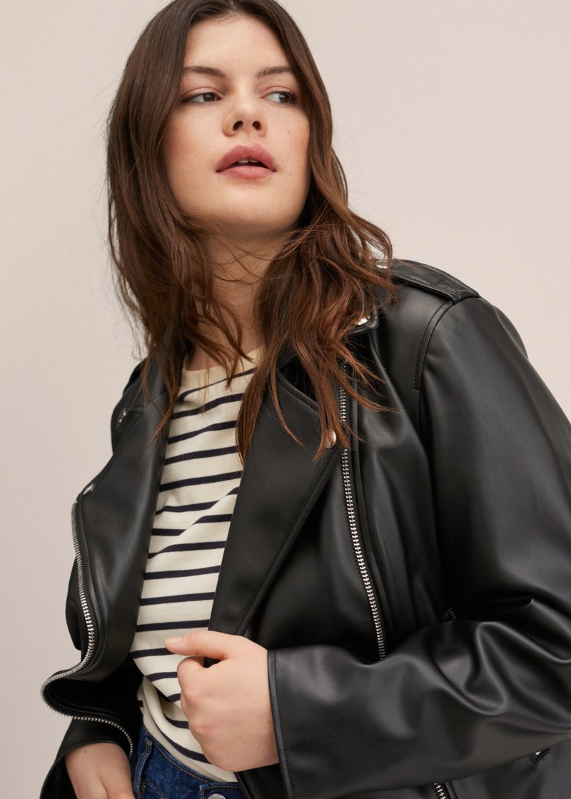 Damen Leichte Jacken | Mango Kunstlederjacke black/schwarz - QI62379 Damen Leichte Jacken | Mango Kunstlederjacke black/schwarz - QI62379